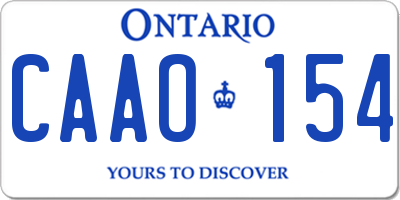 ON license plate CAAO154