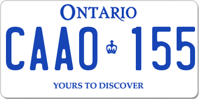 ON license plate CAAO155