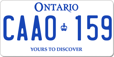 ON license plate CAAO159