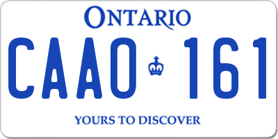 ON license plate CAAO161