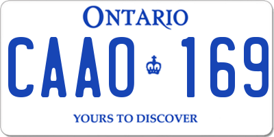 ON license plate CAAO169