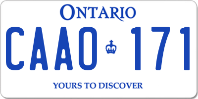 ON license plate CAAO171