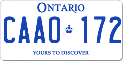 ON license plate CAAO172