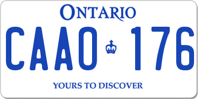 ON license plate CAAO176