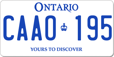 ON license plate CAAO195