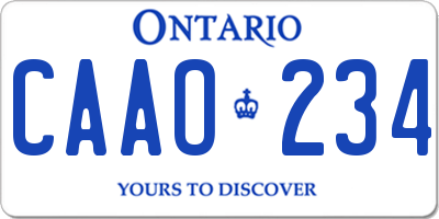 ON license plate CAAO234