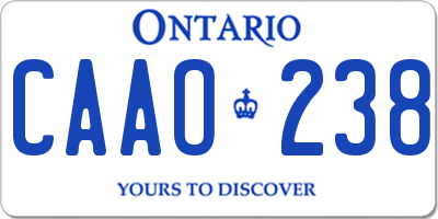 ON license plate CAAO238