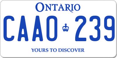 ON license plate CAAO239