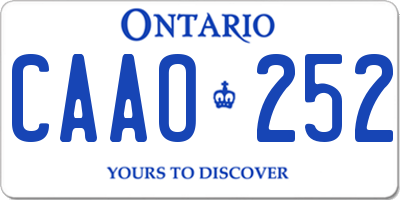 ON license plate CAAO252