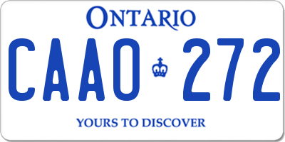 ON license plate CAAO272