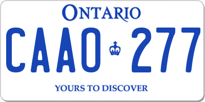 ON license plate CAAO277