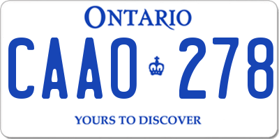 ON license plate CAAO278