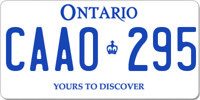 ON license plate CAAO295