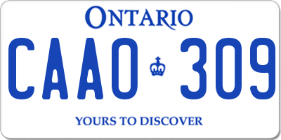 ON license plate CAAO309