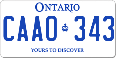 ON license plate CAAO343