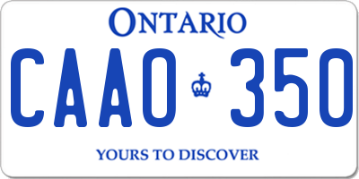 ON license plate CAAO350