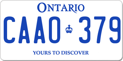 ON license plate CAAO379