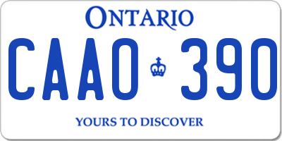 ON license plate CAAO390