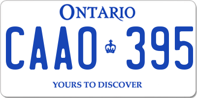 ON license plate CAAO395