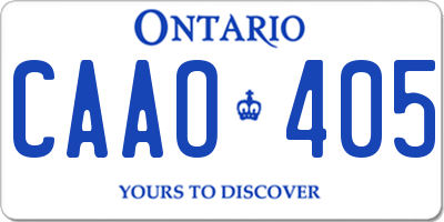 ON license plate CAAO405