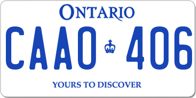 ON license plate CAAO406