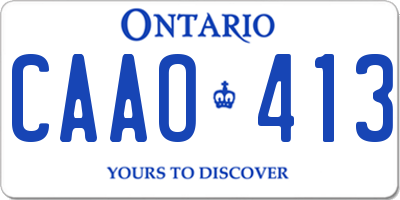 ON license plate CAAO413