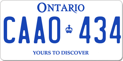 ON license plate CAAO434