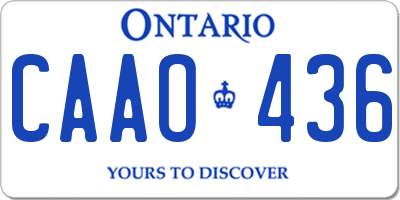 ON license plate CAAO436