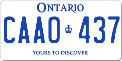 ON license plate CAAO437