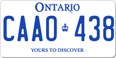 ON license plate CAAO438