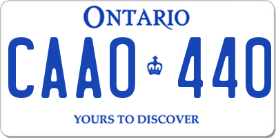 ON license plate CAAO440