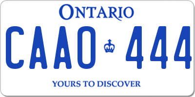 ON license plate CAAO444