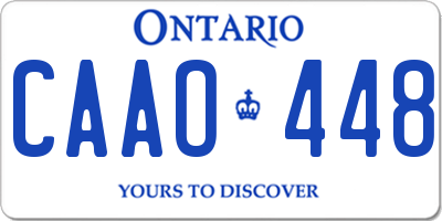 ON license plate CAAO448