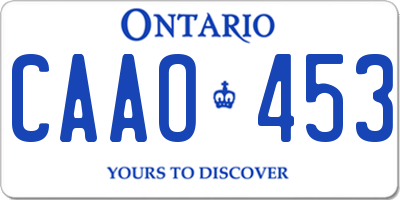 ON license plate CAAO453