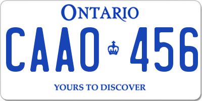 ON license plate CAAO456