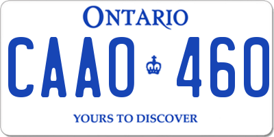 ON license plate CAAO460