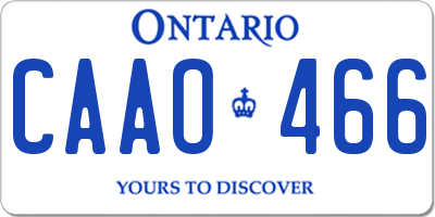 ON license plate CAAO466