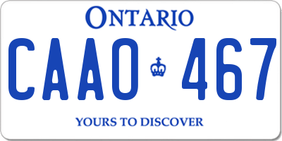 ON license plate CAAO467