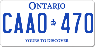 ON license plate CAAO470