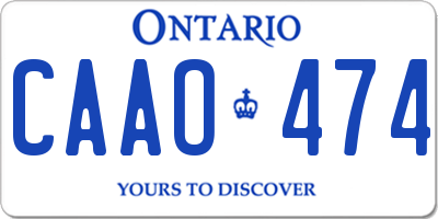 ON license plate CAAO474