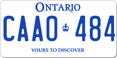 ON license plate CAAO484