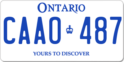 ON license plate CAAO487