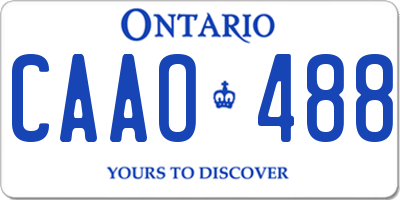 ON license plate CAAO488