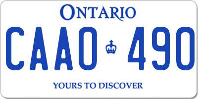 ON license plate CAAO490