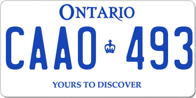 ON license plate CAAO493