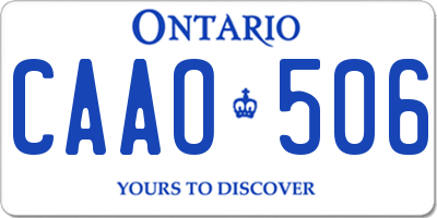 ON license plate CAAO506