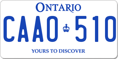 ON license plate CAAO510