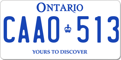 ON license plate CAAO513