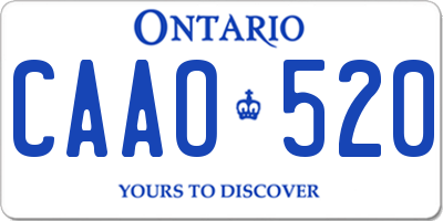 ON license plate CAAO520