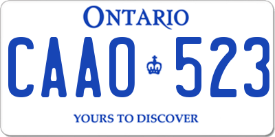 ON license plate CAAO523